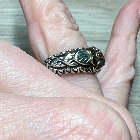 Vintage Designer Signed Stephen Dweck Sterling Silver & 18K Gold Ring, Size 6.5 - Picture 9 of 10